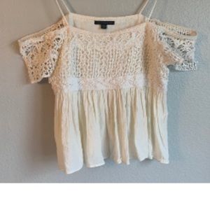 Cold shoulder crochet top